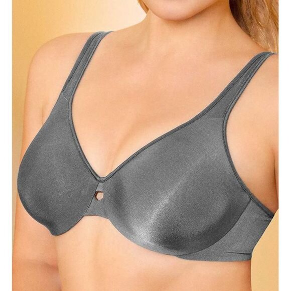 Lilyette Womens Plunge Keyhole Minimizer Comfy Bra style 0904  36DD, Black NEW - Picture 2 of 3